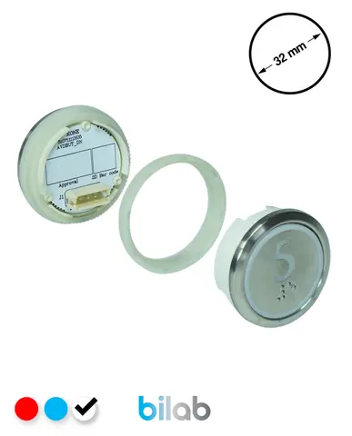 KM863050G081H005 KDS STD BUTON, BEYAZ, YUVARLAK, SOMUNLU, SBS.5 – KONE uyumlu