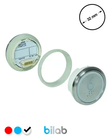 KM863050G081H006 KDS STD BUTON, BEYAZ, YUVARLAK, SOMUNLU, SBS.6 – KONE uyumlu
