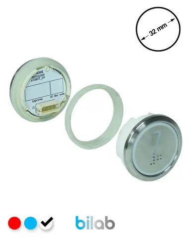 KM863050G081H007 KDS STD BUTON, BEYAZ, YUVARLAK, SOMUNLU, SBS.7 – KONE uyumlu