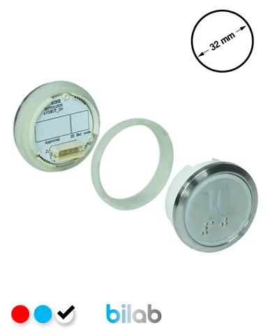 KM863050G081H010 KDS STD BUTON, BEYAZ, YUVARLAK, SOMUNLU, SBS.10 – KONE uyumlu