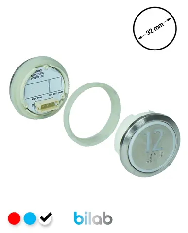 KM863050G081H012 KDS STD BUTON, BEYAZ, YUVARLAK, SOMUNLU, SBS.12 – KONE uyumlu