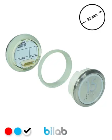 KM863050G081H015 KDS STD BUTON, BEYAZ, YUVARLAK, SOMUNLU, SBS.15 – KONE uyumlu