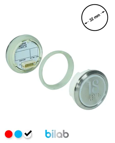 KM863050G081H018 KDS STD BUTON, BEYAZ, YUVARLAK, SOMUNLU, SBS.18 – KONE uyumlu