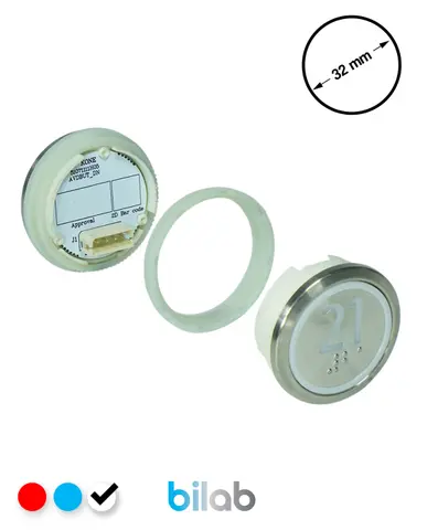 KM863050G081H021 KDS STD BUTON, BEYAZ, YUVARLAK, SOMUNLU, SBS.21 – KONE uyumlu