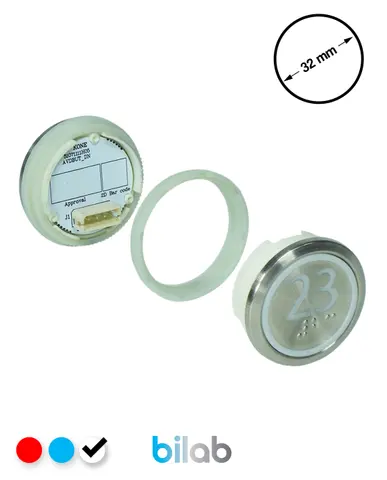 KM863050G081H023 KDS STD BUTON, BEYAZ, YUVARLAK, SOMUNLU, SBS.23 – KONE uyumlu