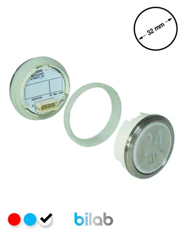 KM863050G081H024 KDS STD BUTON, BEYAZ, YUVARLAK, SOMUNLU, SBS.24 – KONE uyumlu