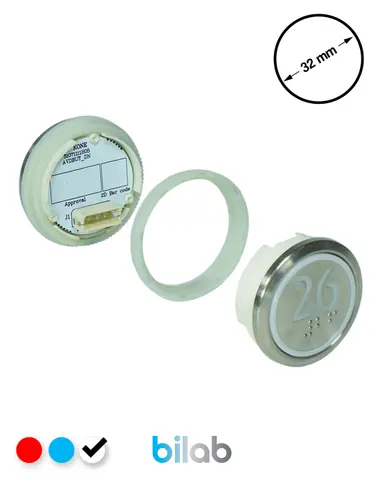 KM863050G081H026 KDS STD BUTON, BEYAZ, YUVARLAK, SOMUNLU, SBS.26 – KONE uyumlu