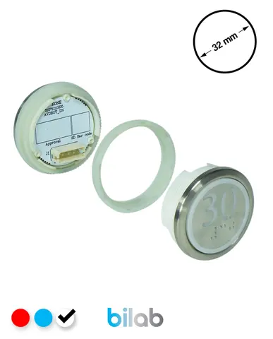 KM863050G081H030 KDS STD BUTON, BEYAZ, YUVARLAK, SOMUNLU, SBS.30 – KONE uyumlu