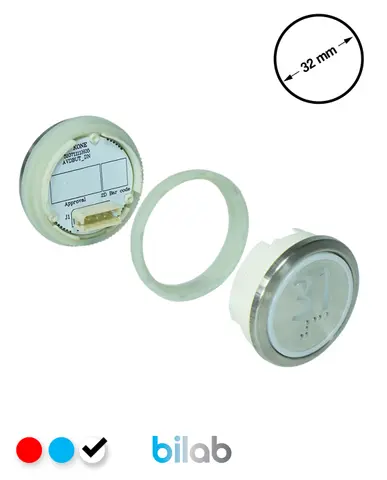 KM863050G081H031 KDS STD BUTON, BEYAZ, YUVARLAK, SOMUNLU, SBS.31 – KONE uyumlu