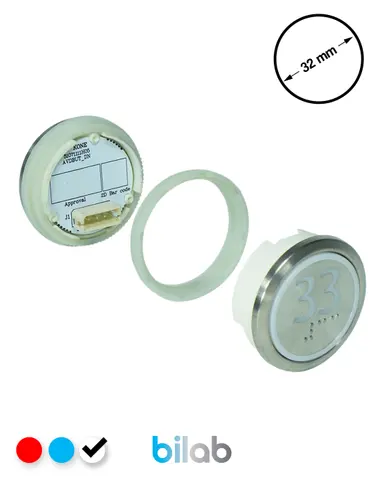 KM863050G081H033 KDS STD BUTON, BEYAZ, YUVARLAK, SOMUNLU, SBS.33 – KONE uyumlu
