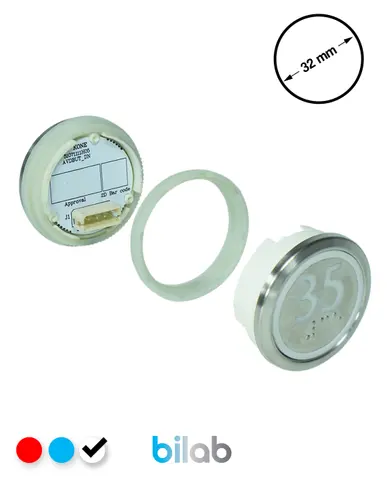 KM863050G081H035 KDS STD BUTON, BEYAZ, YUVARLAK, SOMUNLU, SBS.35 – KONE uyumlu