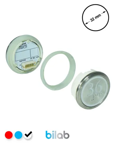 KM863050G081H036 KDS STD BUTON, BEYAZ, YUVARLAK, SOMUNLU, SBS.36 – KONE uyumlu