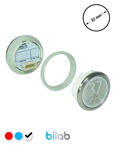 KM863050G081H037 KDS STD BUTON, BEYAZ, YUVARLAK, SOMUNLU, SBS.37 – KONE uyumlu
