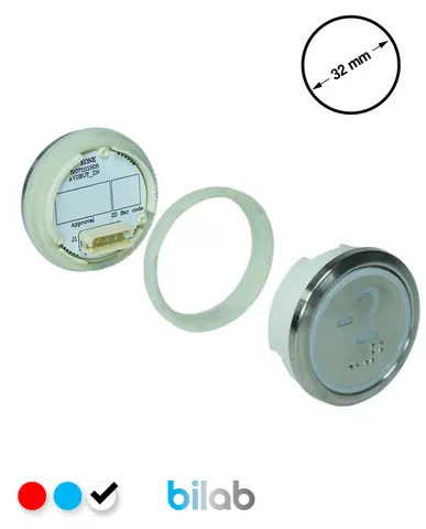 KM863050G081H072 KDS STD BUTON, BEYAZ, YUVARLAK, SOMUNLU, SBS.-2 – KONE uyumlu