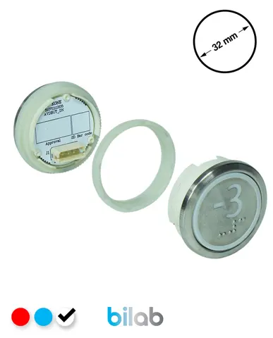 KM863050G081H073 KDS STD BUTON, BEYAZ, YUVARLAK, SOMUNLU, SBS.-3 – KONE uyumlu