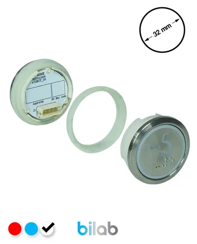 KM863050G081H075 KDS STD BUTON, BEYAZ, YUVARLAK, SOMUNLU, SBS.-5 – KONE uyumlu
