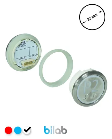 KM863050G081H223 KDS STD BUTON, BEYAZ, YUVARLAK, SOMUNLU, SBS.P2 – KONE uyumlu