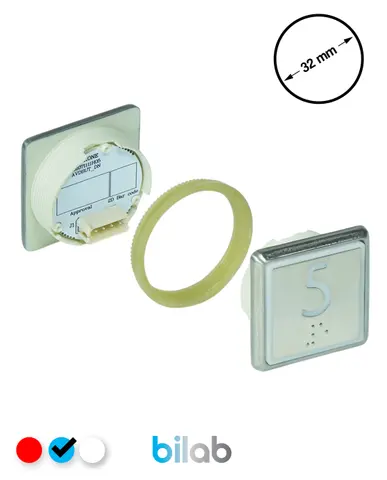 KM863051G065H005 KDS STD BUTON, MAVİ, KARE, SOMUNLU, SBS.5 – KONE uyumlu