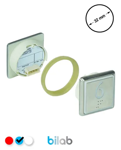 KM863051G065H006 KDS STD BUTON, MAVİ, KARE, SOMUNLU, SBS.6 – KONE uyumlu