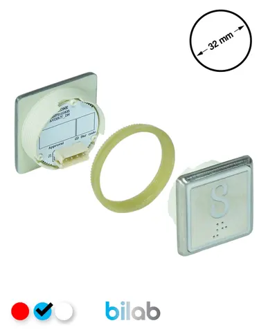 KM863051G065H008 KDS STD BUTON, MAVİ, KARE, SOMUNLU, SBS.8 – KONE uyumlu