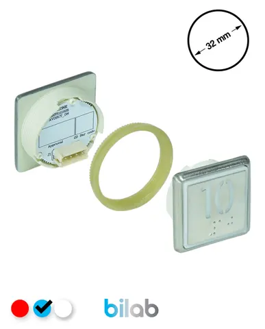 KM863051G065H010 KDS STD BUTON, MAVİ, KARE, SOMUNLU, SBS.10 – KONE uyumlu