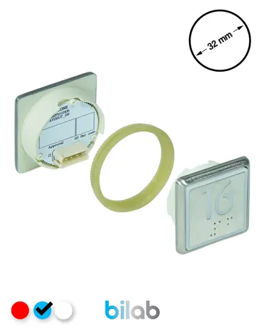 KM863051G065H016 KDS STD BUTON, MAVİ, KARE, SOMUNLU, SBS.16 – KONE uyumlu
