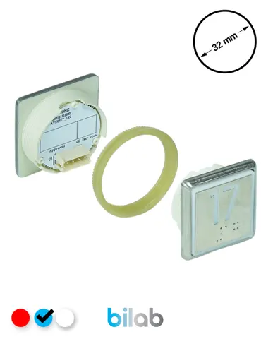 KM863051G065H017 KDS STD BUTON, MAVİ, KARE, SOMUNLU, SBS.17 – KONE uyumlu