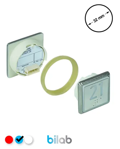 KM863051G065H021 KDS STD BUTON, MAVİ, KARE, SOMUNLU, SBS.21 – KONE uyumlu
