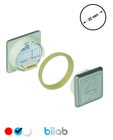 KM863051G065H023 KDS STD BUTON, MAVİ, KARE, SOMUNLU, SBS.23 – KONE uyumlu