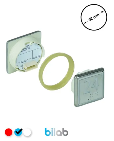 KM863051G065H024 KDS STD BUTON, MAVİ, KARE, SOMUNLU, SBS.24 – KONE uyumlu