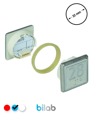 KM863051G065H028 KDS STD BUTON, MAVİ, KARE, SOMUNLU, SBS.28 – KONE uyumlu