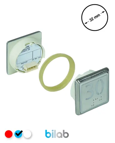 KM863051G065H030 KDS STD BUTON, MAVİ, KARE, SOMUNLU, SBS.30 – KONE uyumlu