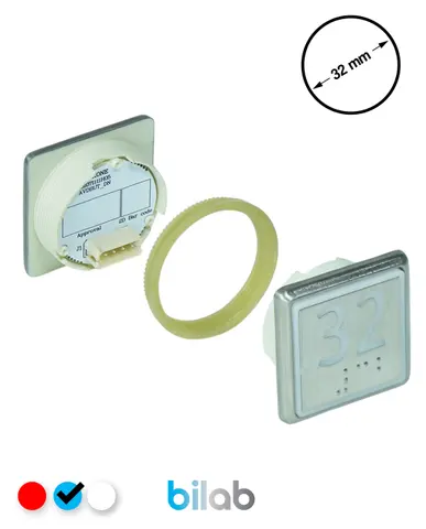 KM863051G065H032 KDS STD BUTON, MAVİ, KARE, SOMUNLU, SBS.32 – KONE uyumlu