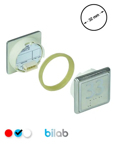 KM863051G065H033 KDS STD BUTON, MAVİ, KARE, SOMUNLU, SBS.33 – KONE uyumlu