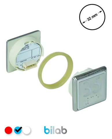 KM863051G065H035 KDS STD BUTON, MAVİ, KARE, SOMUNLU, SBS.35 – KONE uyumlu