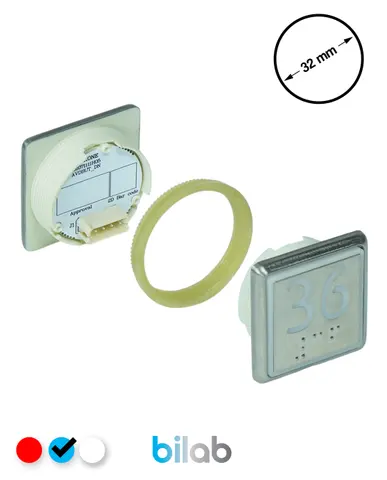 KM863051G065H036 KDS STD BUTON, MAVİ, KARE, SOMUNLU, SBS.36 – KONE uyumlu