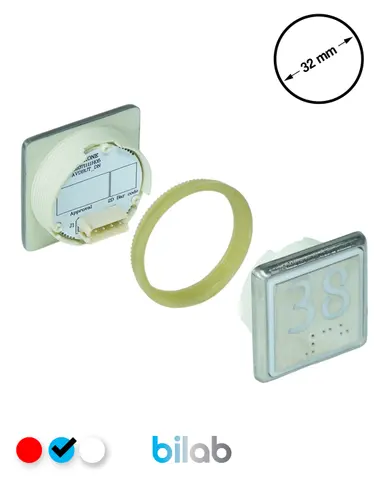 KM863051G065H038 KDS STD BUTON, MAVİ, KARE, SOMUNLU, SBS.38 – KONE uyumlu