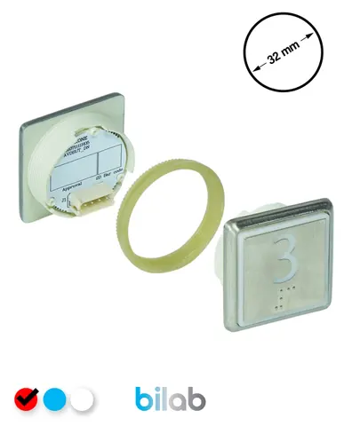 KONE KM863051G069H003 KDS STD BUTON, KIRMIZI, KARE, SOMUNLU, SBS.3