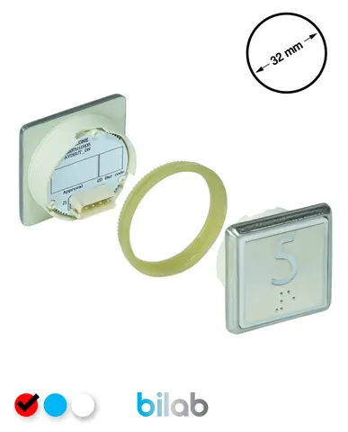 KONE KM863051G069H005 KDS STD BUTON, KIRMIZI, KARE, SOMUNLU, SBS.5