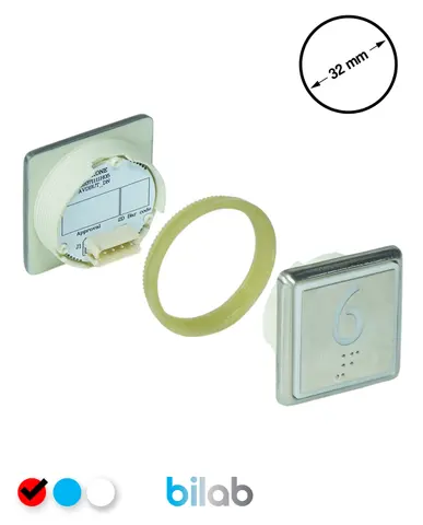 KONE KM863051G069H006 KDS STD BUTON, KIRMIZI, KARE, SOMUNLU, SBS.6
