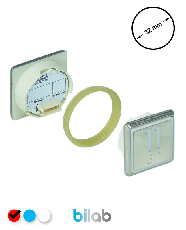 KONE KM863051G069H011 KDS STD BUTON, KIRMIZI, KARE, SOMUNLU, SBS.11