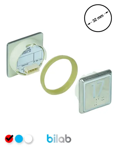 KONE KM863051G069H017 KDS STD BUTON, KIRMIZI, KARE, SOMUNLU, SBS.17