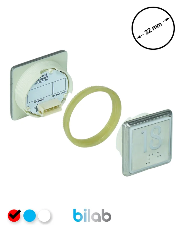 KONE KM863051G069H018 KDS STD BUTON, KIRMIZI, KARE, SOMUNLU, SBS.18