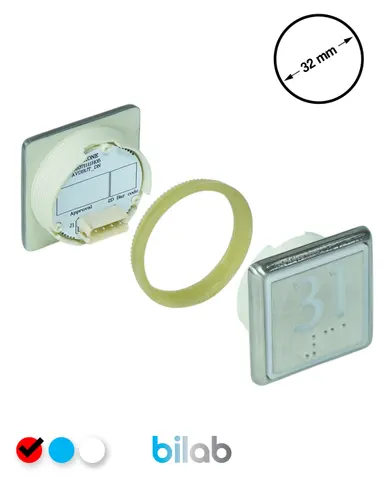 KONE KM863051G069H031 KDS STD BUTON, KIRMIZI, KARE, SOMUNLU, SBS.31
