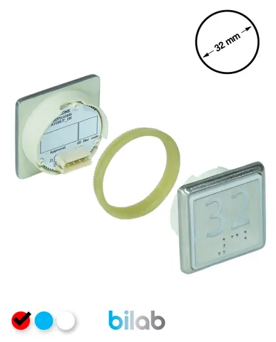 KONE KM863051G069H032 KDS STD BUTON, KIRMIZI, KARE, SOMUNLU, SBS.32