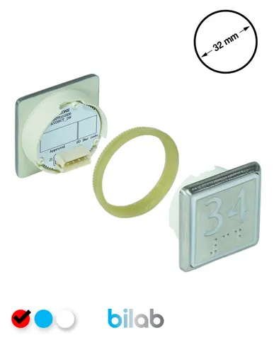 KONE KM863051G069H034 KDS STD BUTON, KIRMIZI, KARE, SOMUNLU, SBS.34