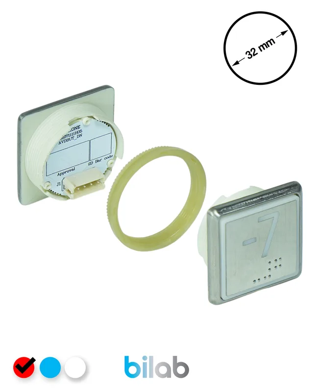 KONE KM863051G069H077 KDS STD BUTON, KIRMIZI, KARE, SOMUNLU, SBS.-7