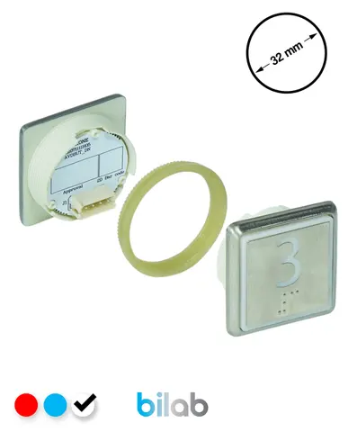 KONE KM863051G081H003 KDS STD BUTON, BEYAZ, KARE, SOMUNLU, SBS.3