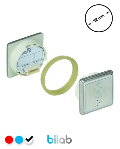 KM863051G081H008 KDS STD BUTON, BEYAZ, KARE, SOMUNLU, SBS.8 – KONE uyumlu
