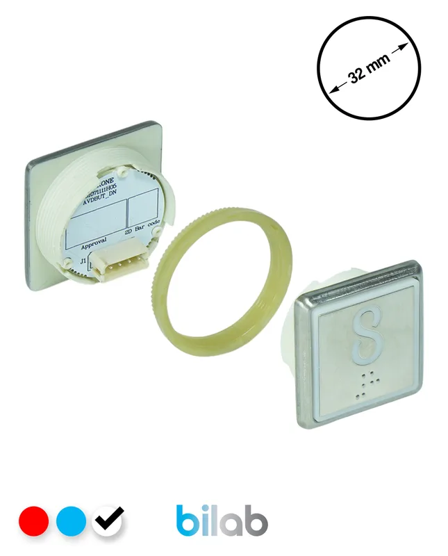 KONE KM863051G081H008 KDS STD BUTON, BEYAZ, KARE, SOMUNLU, SBS.8